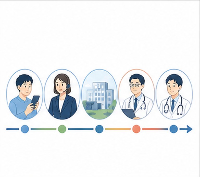 利用・申込の流れの要点を図解したイラスト