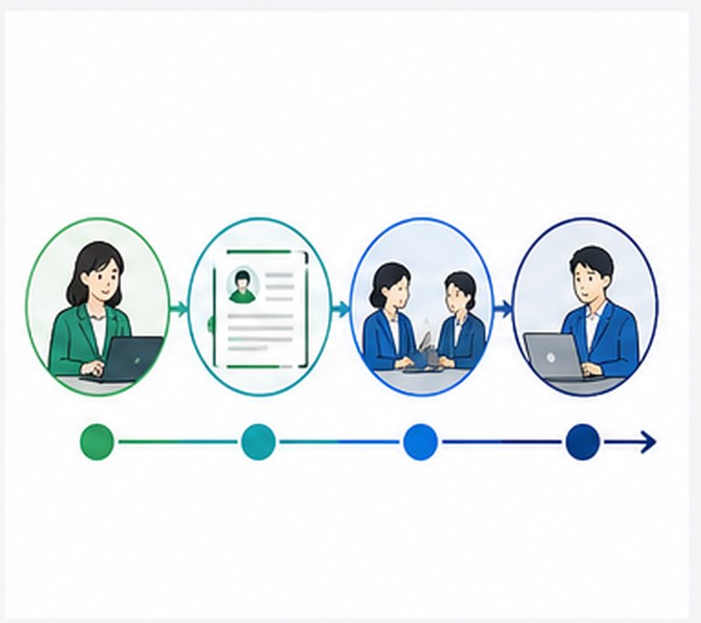 利用・申込の流れの要点を図解したイラスト