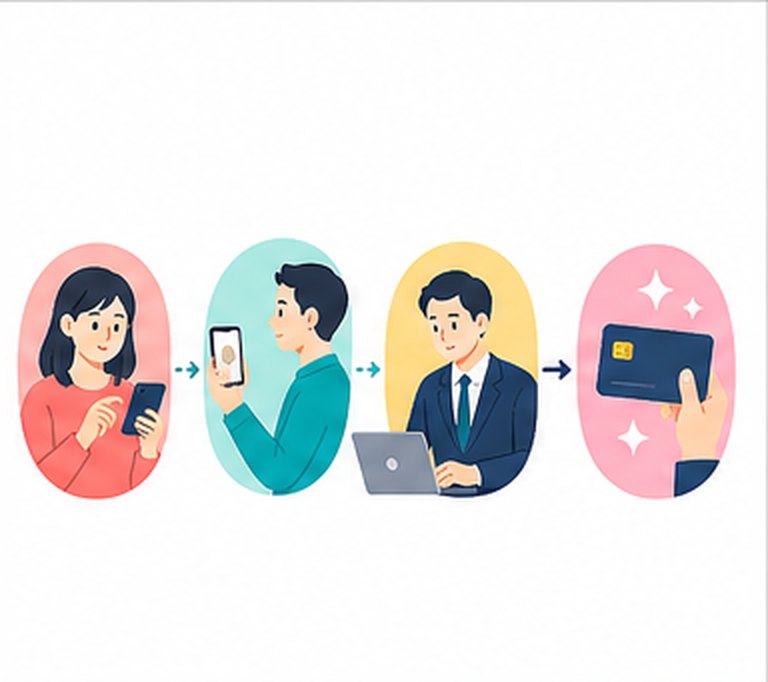 利用・申込の流れの要点を図解したイラスト