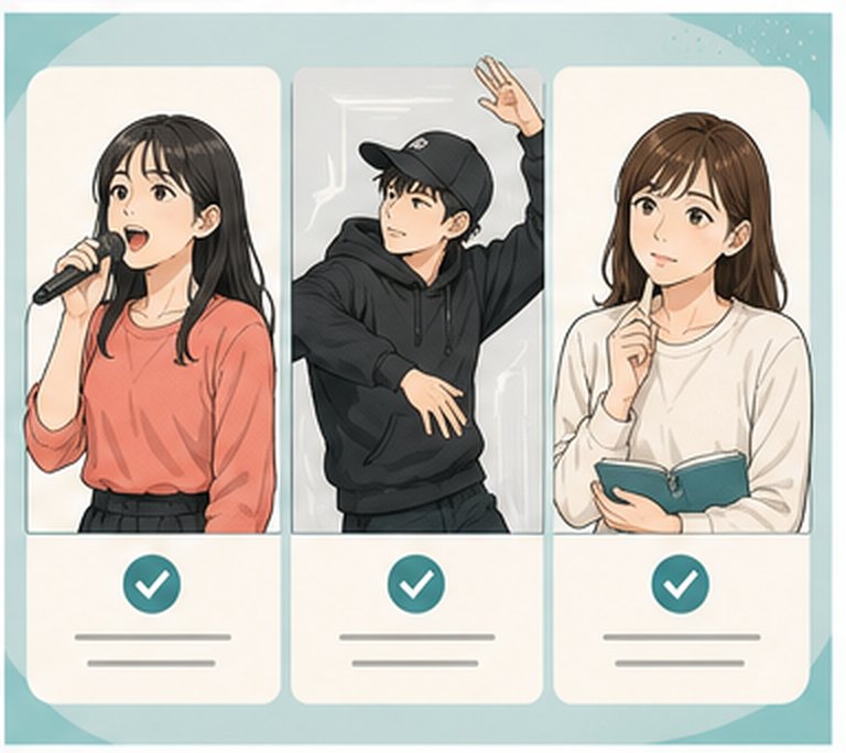 向いている人の要点を図解したイラスト