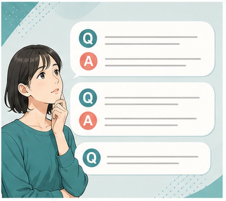 よくある質問の要点を図解したイラスト