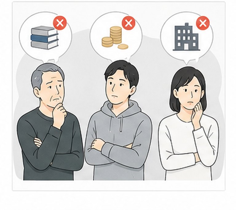 向いていない人の要点を図解したイラスト