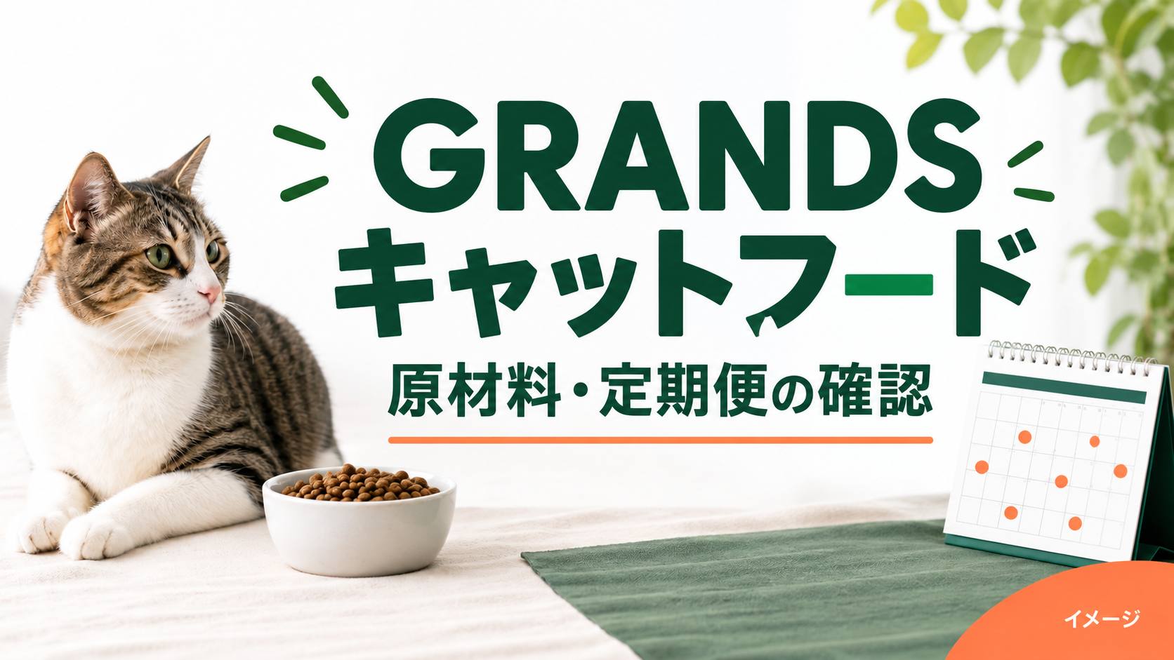 GRANDSキャットフードの原材料と定期便の確認